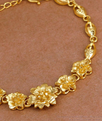 22Kt Gold 3D Flower Bracelet Design Forming Jewelry Online BRAC1162