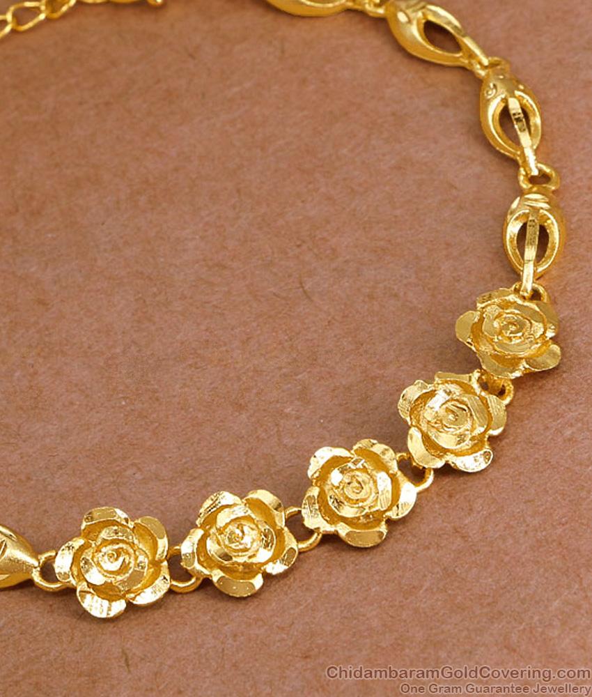 Two Gram Gold Chain Bracelet Floral Design For Women Fashion BRAC1163