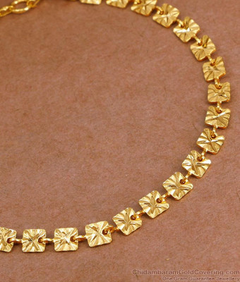 Buy Light Weight Gold Imitation Bracelet Square Cut Design BRAC1165