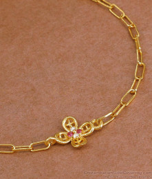 Daily Wear Chain Type Gold Plated Bracelet For College Girls BRAC1166