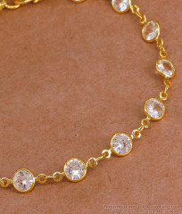 Sparkling White Stone Gold Imitation Bracelet Design For Party Wear BRAC1169