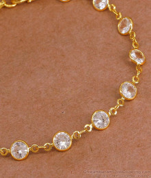 Sparkling White Stone Gold Imitation Bracelet Design For Party Wear BRAC1169