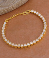 Stylish Full White Stone Micro Gold Polish Bracelet Design For Women BRAC1170
