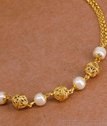 Beautiful Pearl Beads Gold Imitation Bracelet Design At Affordable Price BRAC1171