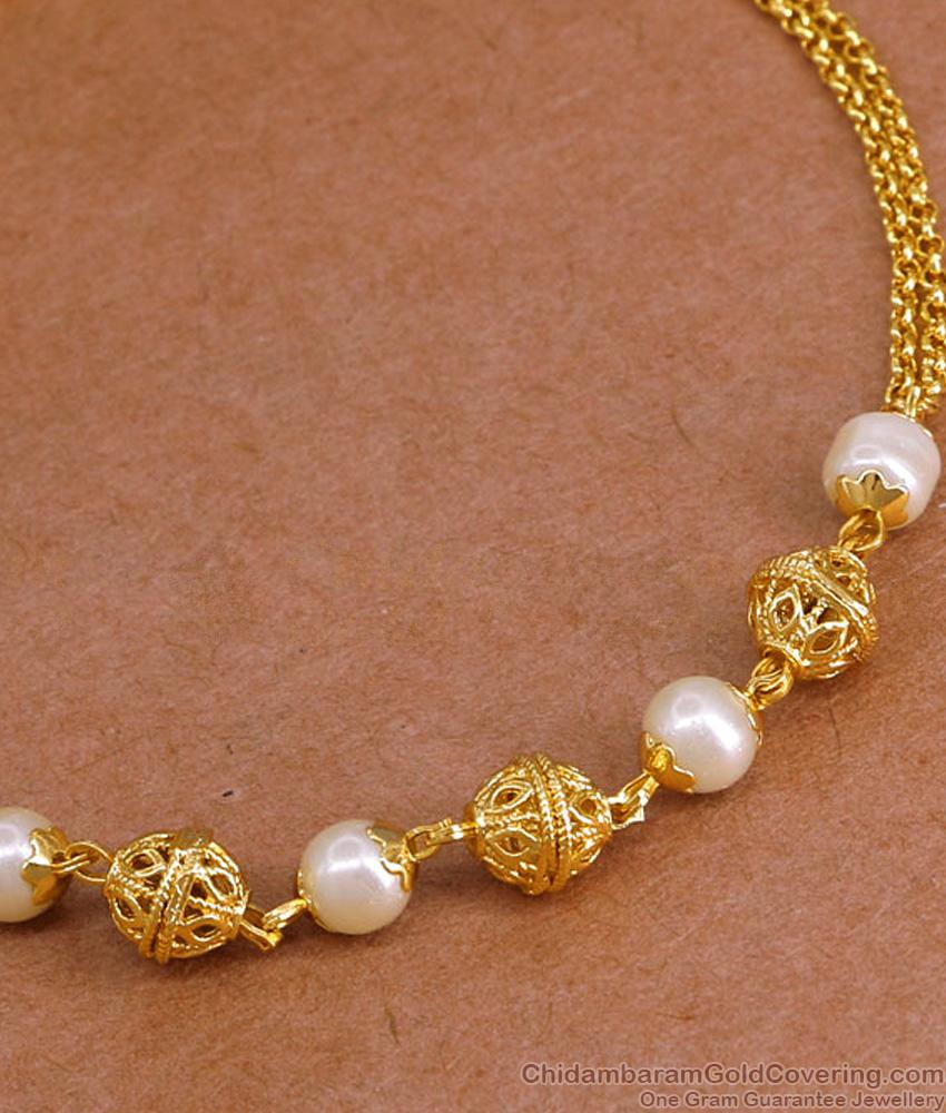 Beautiful Pearl Beads Gold Imitation Bracelet Design At Affordable Price BRAC1171