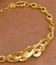 Premium Quality Two Gram Gold Bracelet Wrist Chain Design For Brides BRAC1173