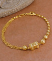 Traditional Multi Line Gold Chain Bracelet White Stone Design Online BRAC1175