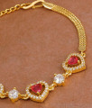 Stylish Triple Ruby Heart Gold Plated Bracelet For Women Fashion BRAC1176 Stylish Triple Ruby Heart Gold Plated Bracelet For Women Fashion BRAC1176