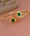 Traditional Green Palakka Stone Gold Imitation Bracelet Designs BRAC1179