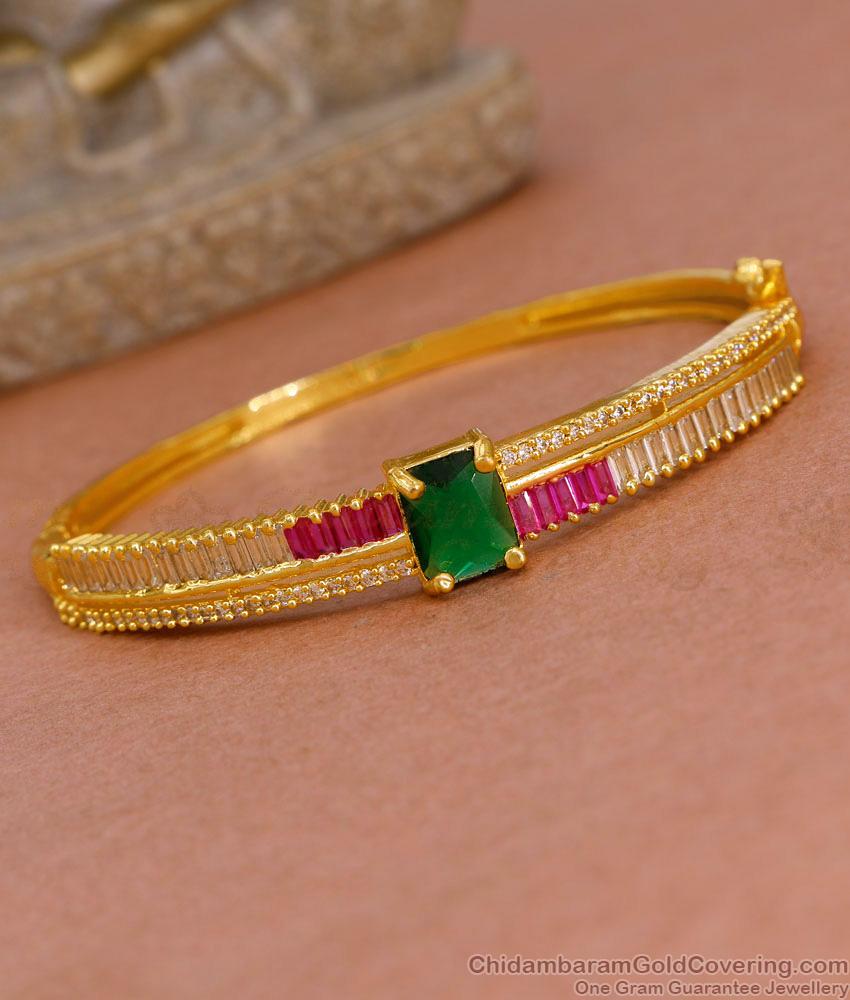 Multi Color Stone Gold Imitation Bracelet Kada Type For Wedding BRAC1184 Multi Color Stone Gold Imitation Bracelet Kada Type For Wedding BRAC1184