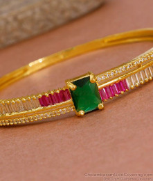 Multi Color Stone Gold Imitation Bracelet Kada Type For Wedding BRAC1184