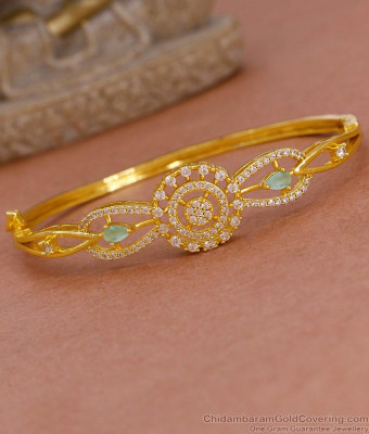 Stylish Gold Imitation Kada Bracelet Ad Stone Design For Women BRAC1186