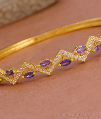 Beautiful Amethyst Stone Gold Imitation Kada Bracelet Shop Online BRAC1188 Beautiful Amethyst Stone Gold Imitation Kada Bracelet Shop Online BRAC1188