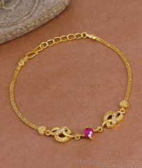 Regular Wear Impon Panchaloha Chain Bracelet With Ruby Stone BRAC1192