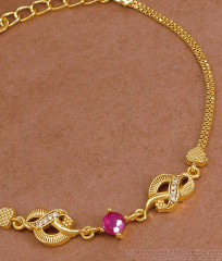 Regular Wear Impon Panchaloha Chain Bracelet With Ruby Stone BRAC1192