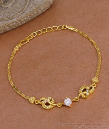 Classic White Stone Five Metal Bracelet Daily Wear Collection BRAC1193