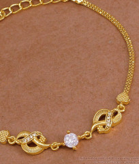 Classic White Stone Five Metal Bracelet Daily Wear Collection BRAC1193