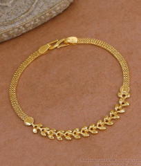 Plain Five Metal Impon Chain Bracelet Leaf Design Shop Online BRAC1196