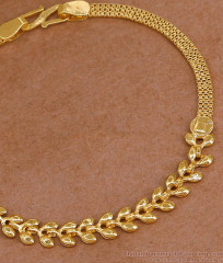 Plain Five Metal Impon Chain Bracelet Leaf Design Shop Online BRAC1196