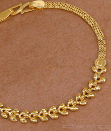 Plain Five Metal Impon Chain Bracelet Leaf Design Shop Online BRAC1196