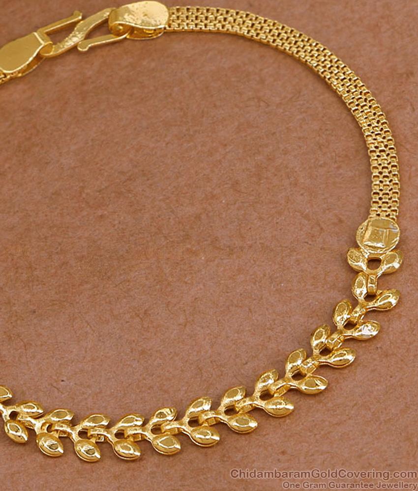 Plain Five Metal Impon Chain Bracelet Leaf Design Shop Online BRAC1196