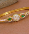 Glittering Emerald Stone Diamond Kada Bracelet Gold Finish BRAC1199 Glittering Emerald Stone Diamond Kada Bracelet Gold Finish BRAC1199