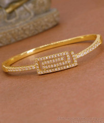 High Quality Gold Plated White Stone Kada Bracelet Shop Online BRAC1202 High Quality Gold Plated White Stone Kada Bracelet Shop Online BRAC1202