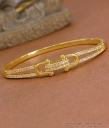 Sparkling White Stone Gold Covering Bracelet For Women BRAC1204
