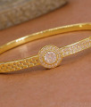 Trendy Gold Plated White Stone Kada Bracelet For Wedding BRAC1205 Trendy Gold Plated White Stone Kada Bracelet For Wedding BRAC1205