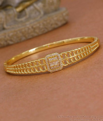 Premium Quality Gold Imitation Kada Bracelet White Stone Design BRAC1206 Premium Quality Gold Imitation Kada Bracelet White Stone Design BRAC1206
