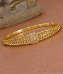 Premium Quality Gold Imitation Kada Bracelet White Stone Design BRAC1206