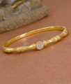 Light Weight Single White Stone Gold Bracelet For Daily Wear BRAC1209