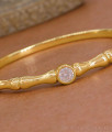 Light Weight Single White Stone Gold Bracelet For Daily Wear BRAC1209