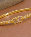 White Stone Heart Design Gold Kada Bracelet Shop Online BRAC1210