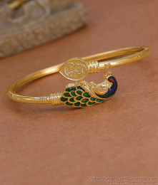 Premium Enamel Pattern Peacock Vel Kappu Shop Online BRAC1214