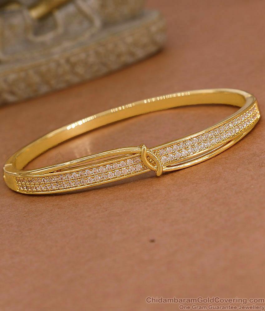 Sleeky Gold Imitation White Stone Push Lock Bracelet Design Online BRAC1217 Sleeky Gold Imitation White Stone Push Lock Bracelet Design Online BRAC1217