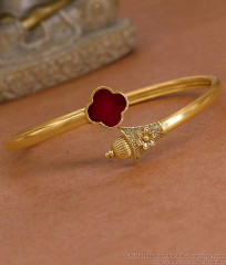 Antique Matt Finish Ruby Stone Gold Kada Bracelet For Women BRAC1223 Antique Matt Finish Ruby Stone Gold Kada Bracelet For Women BRAC1223