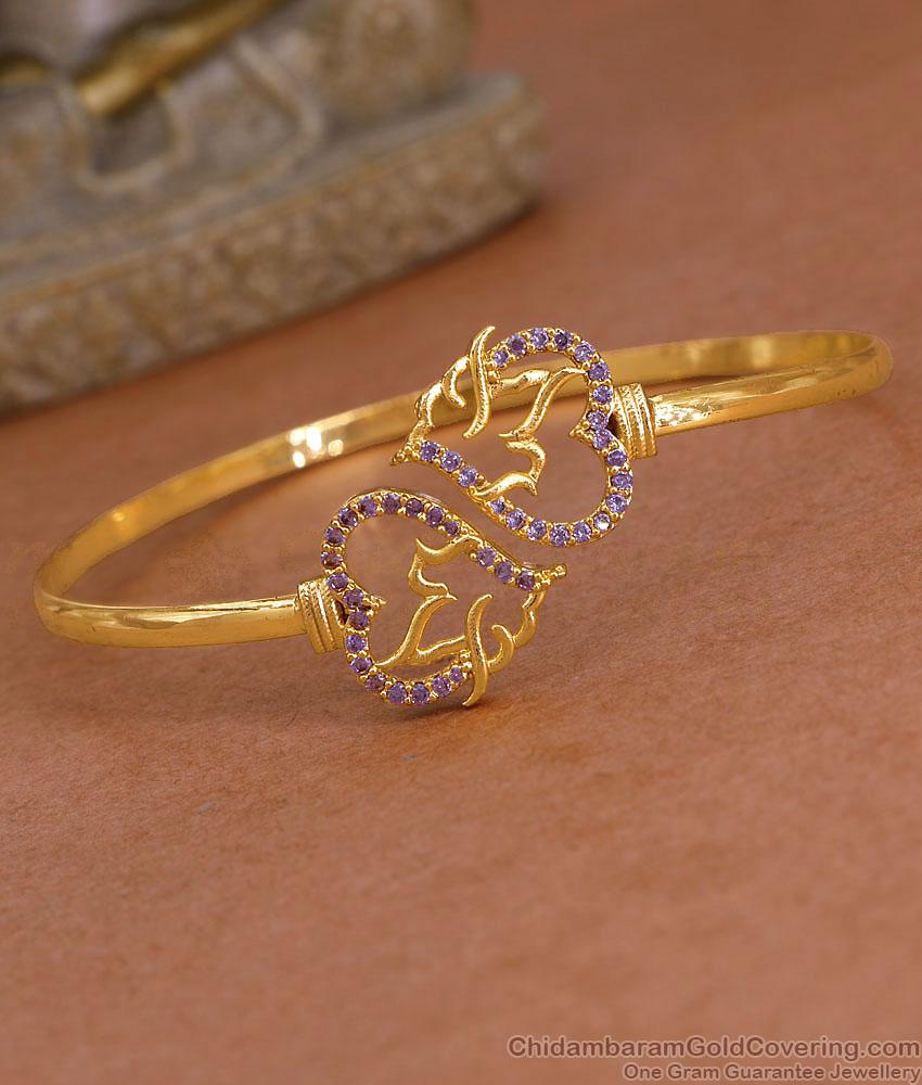 Buy Heart Design Amethyst Stone Gold Imitation Bracelet Online BRAC1227 Buy Heart Design Amethyst Stone Gold Imitation Bracelet Online BRAC1227