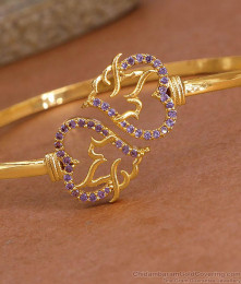 Buy Heart Design Amethyst Stone Gold Imitation Bracelet Online BRAC1227