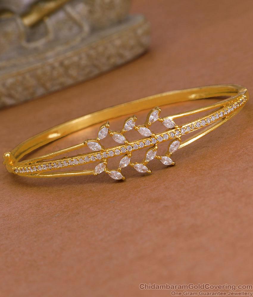 Full White Stone Gold Imitation Bracelet Floral Design BRAC1230 Full White Stone Gold Imitation Bracelet Floral Design BRAC1230
