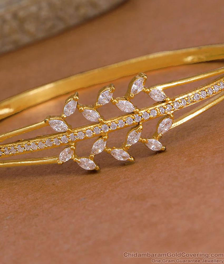 Full White Stone Gold Imitation Bracelet Floral Design BRAC1230 Full White Stone Gold Imitation Bracelet Floral Design BRAC1230