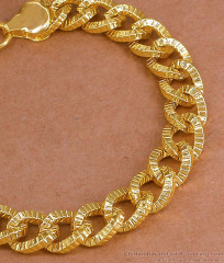 Self Design Royal Chiseled Gold Finish Men's Heavy Bracelet BRAC1233 Self Design Royal Chiseled Gold Finish Men's Heavy Bracelet BRAC1233