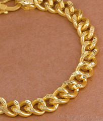 Men's Matte Gloss Cuban Link Gold Plated Bracelet BRAC1235
