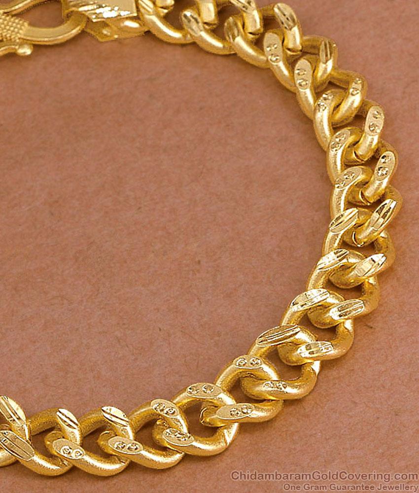 Men's Matte Gloss Cuban Link Gold Plated Bracelet BRAC1235 Men's Matte Gloss Cuban Link Gold Plated Bracelet BRAC1235