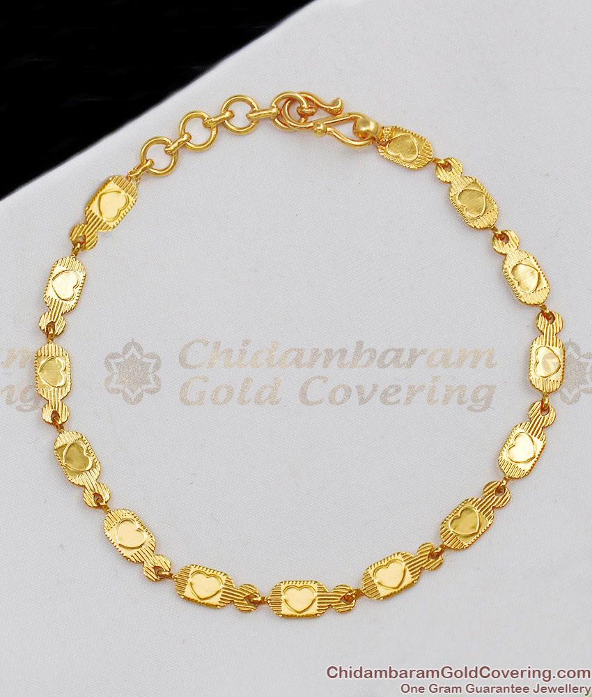 Lovers Special Gift Heart Model Light Weight Bracelet One Gram Gold Jewelry BRAC127