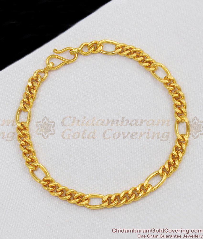 Traditional Thin Light Weight Gold Design Mens Bracelet Online BRAC130