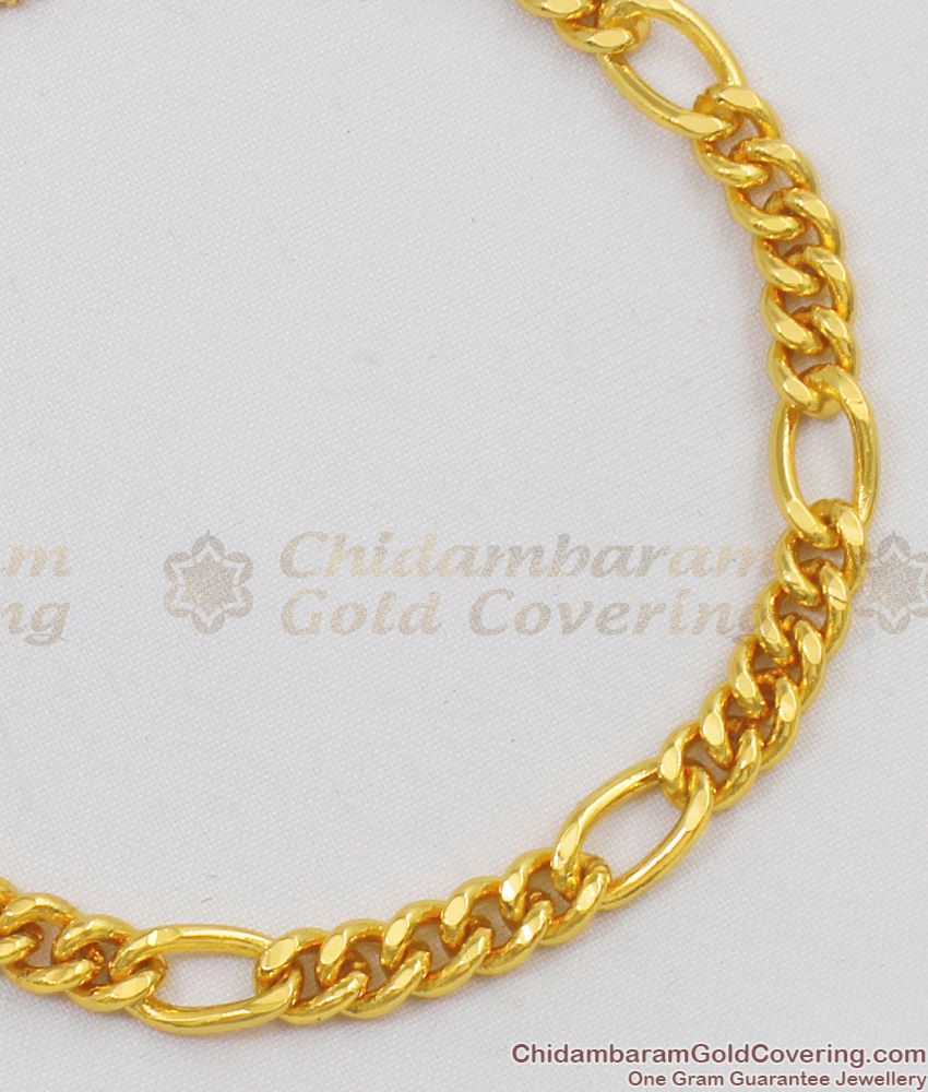Traditional Thin Light Weight Gold Design Mens Bracelet Online BRAC130