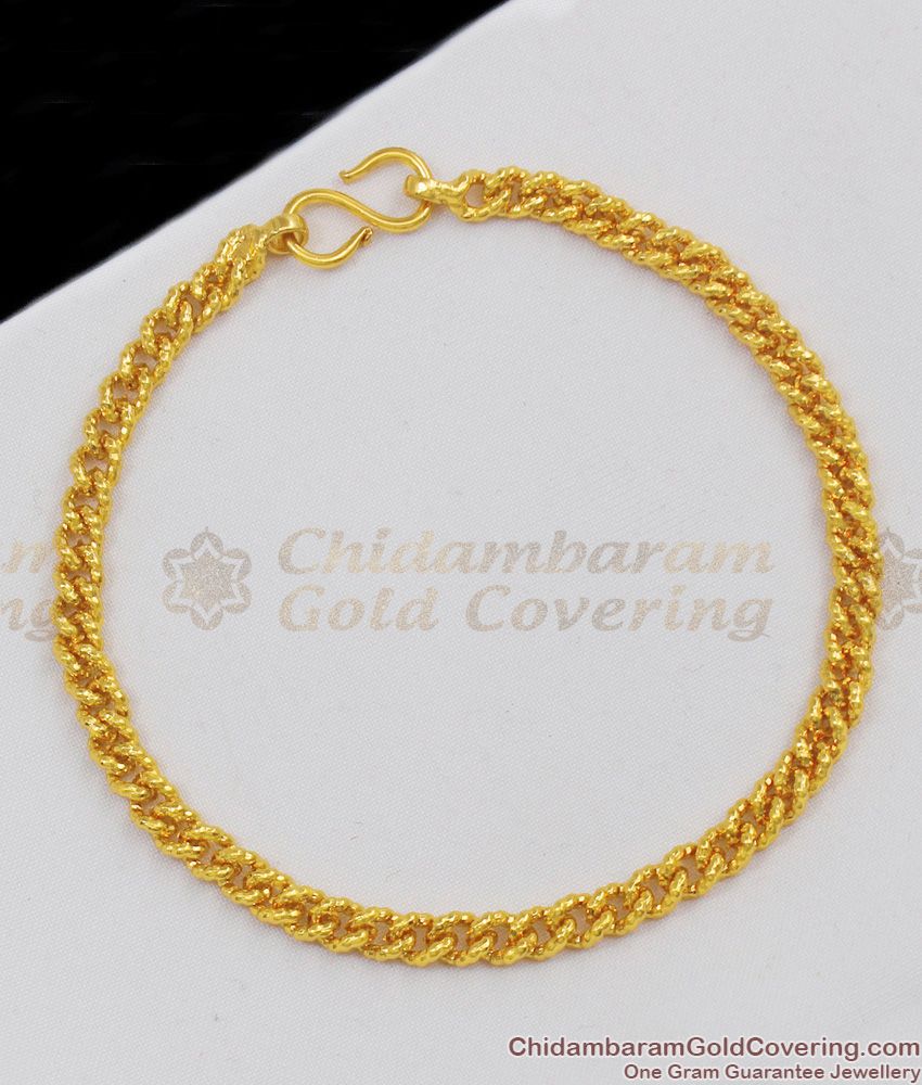 One Gram Gold Thin Light Weight Design Mens Bracelet Online BRAC131