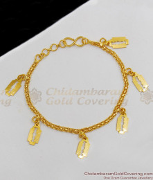 Thin Fancy Blade Design Gold Plated Bracelet For Ladies Daily Wear BRAC133