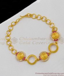 Ruby Stone Gold Bracelet Regular Wear Ornament For Ladies Online BRAC137